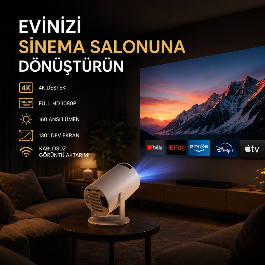 4K Destekli Projeksiyon Cihazı